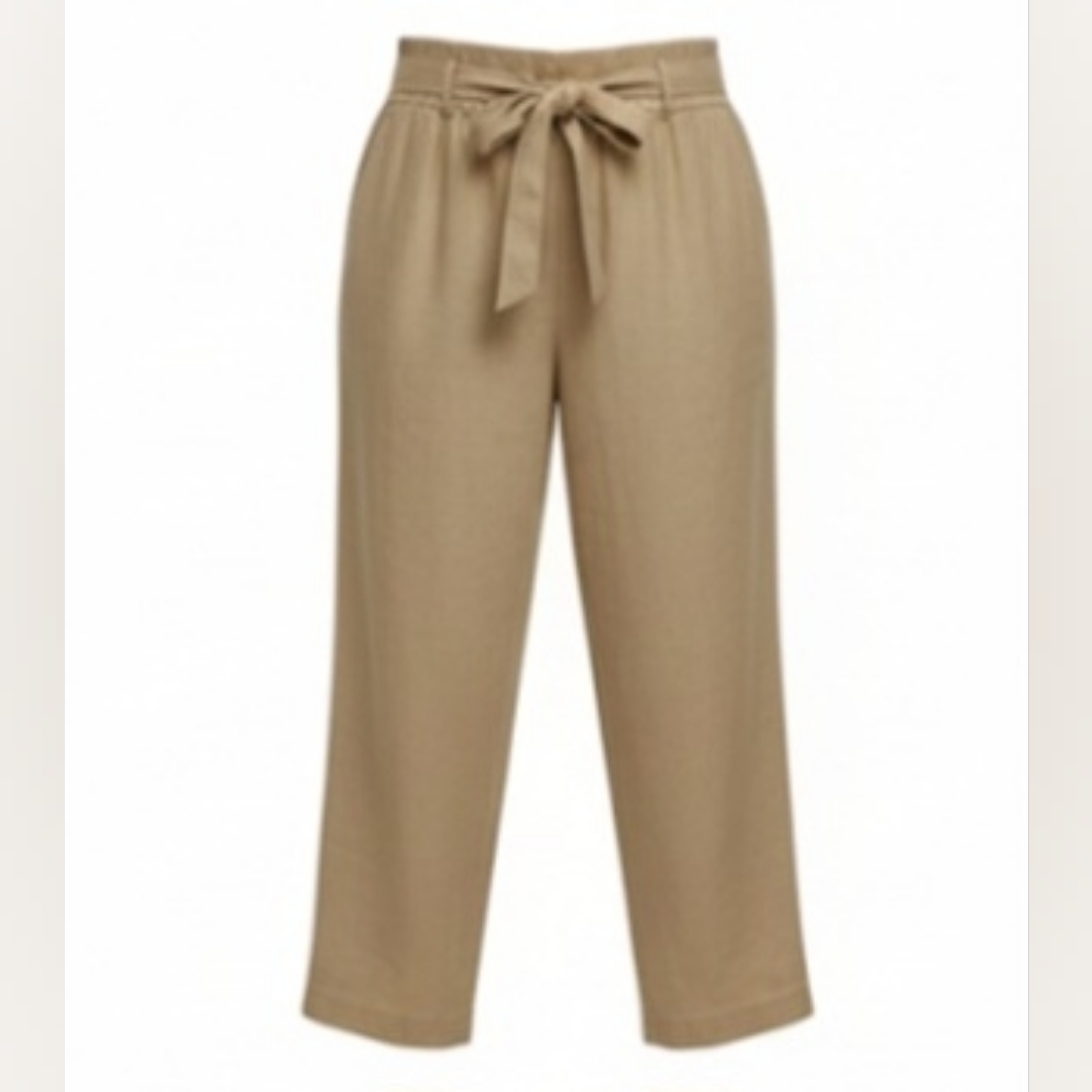 Nwt Who What Wear Tan Linen Wide Leg Trousers Plus Size 2x High Rise Coastal — image 2 of 4